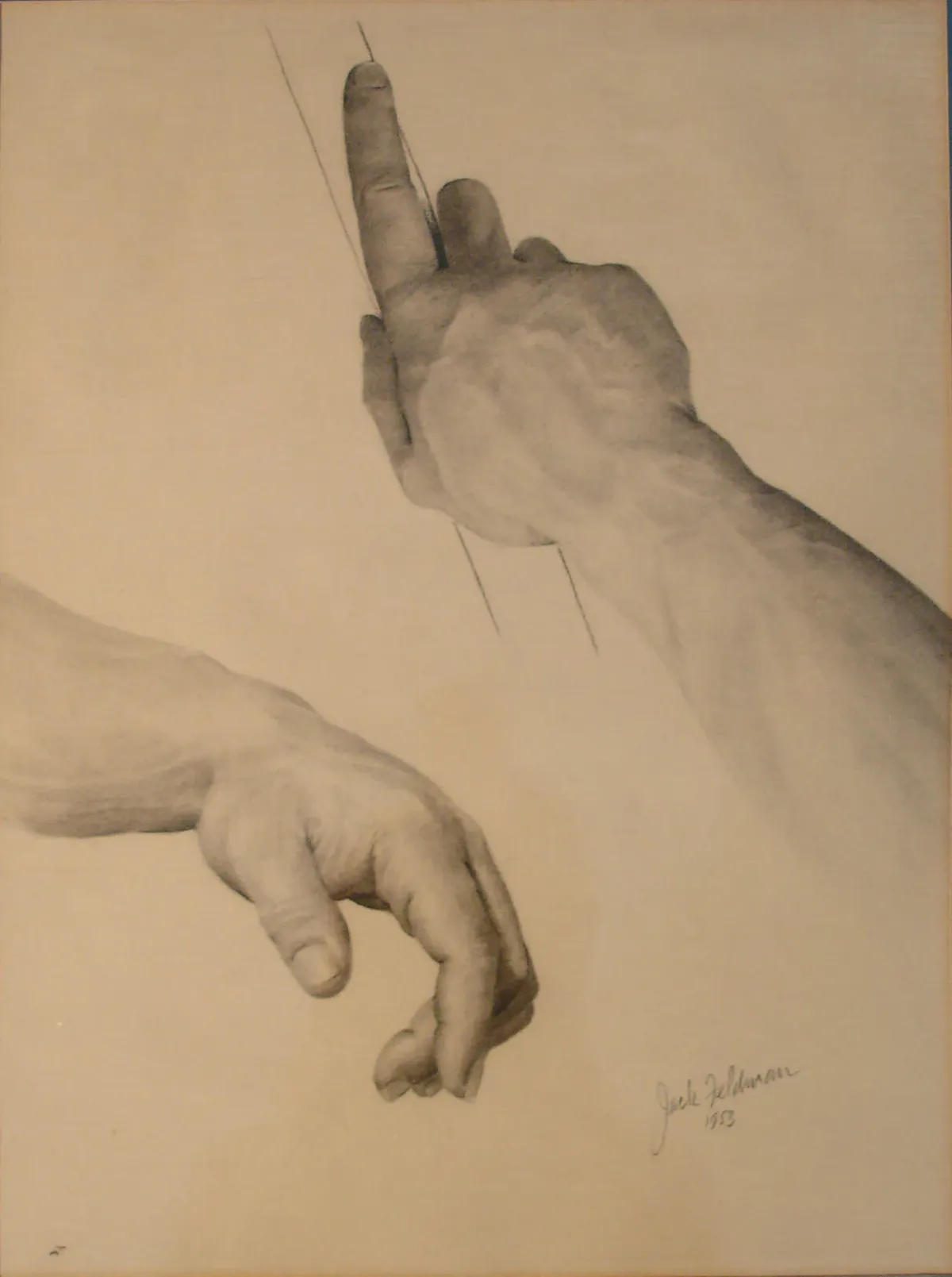 Bruno's Hands in pencil 1953