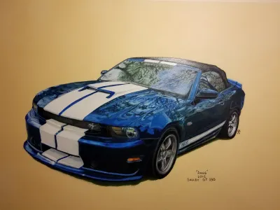 Blue Shelby GT350 Illustration