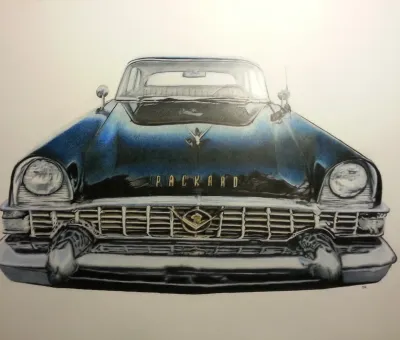Classic Packard Car Drawing
